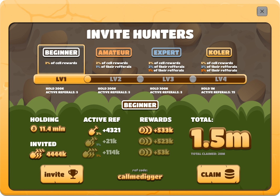 Treasure Hunters marketplace with shovel skins