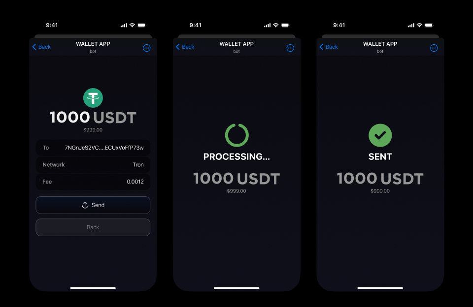 Add funds screen
